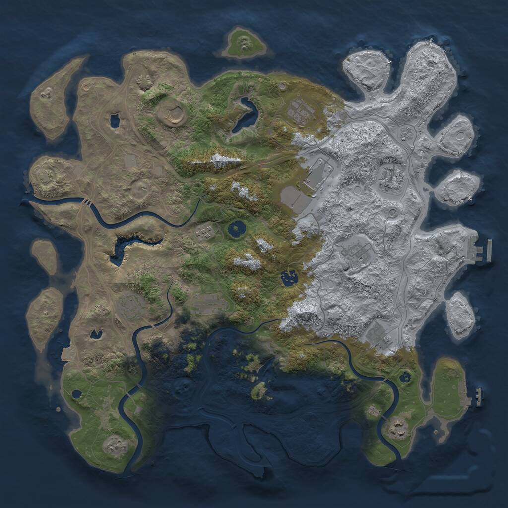 Rust Map: Procedural Map, Size: 4500, Seed: 26745651, 17 Monuments