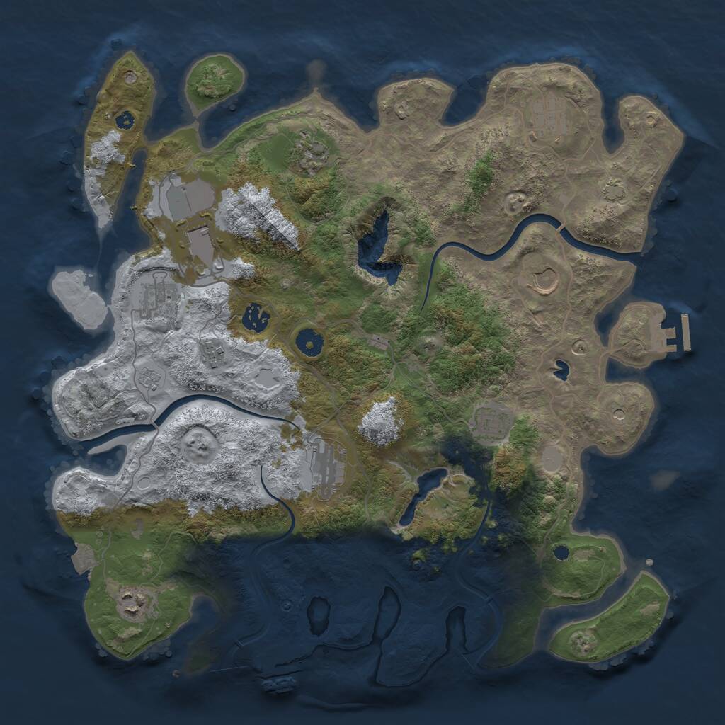 Rust Map: Procedural Map, Size: 4000, Seed: 814553111, 16 Monuments