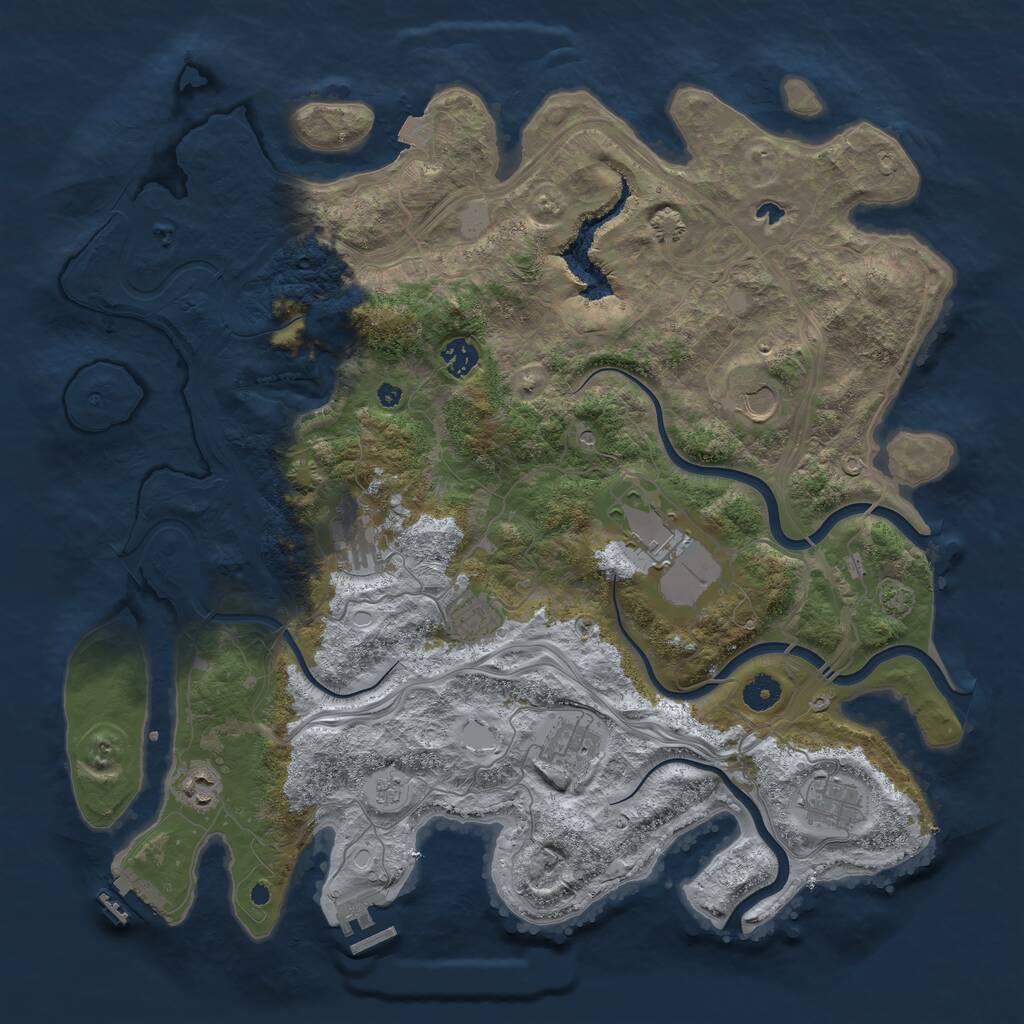 Rust Map: Procedural Map, Size: 4250, Seed: 457314585, 14 Monuments