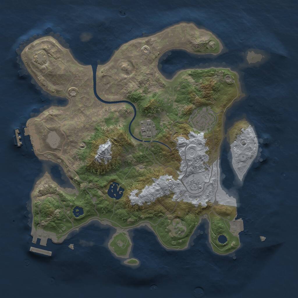 Rust Map: Procedural Map, Size: 2750, Seed: 50009, 8 Monuments