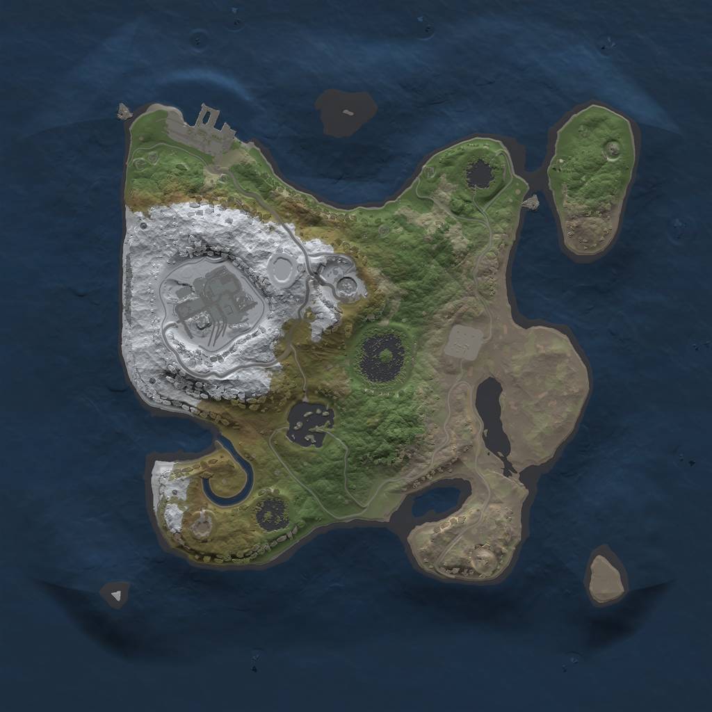 Rust Map: Procedural Map, Size: 2250, Seed: 1046885332, 9 Monuments