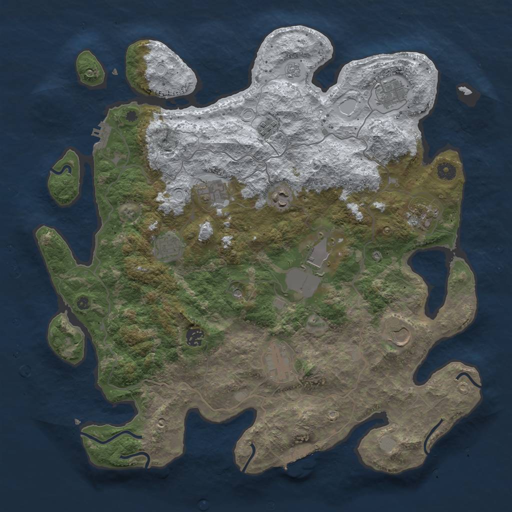Rust Map: Procedural Map, Size: 4100, Seed: 26140, 19 Monuments