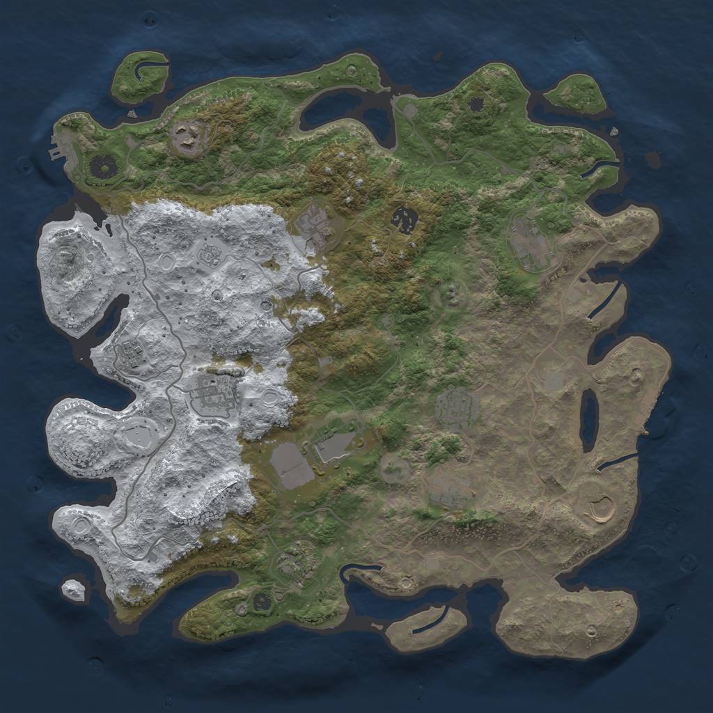 Rust Map: Procedural Map, Size: 4000, Seed: 115780602, 20 Monuments