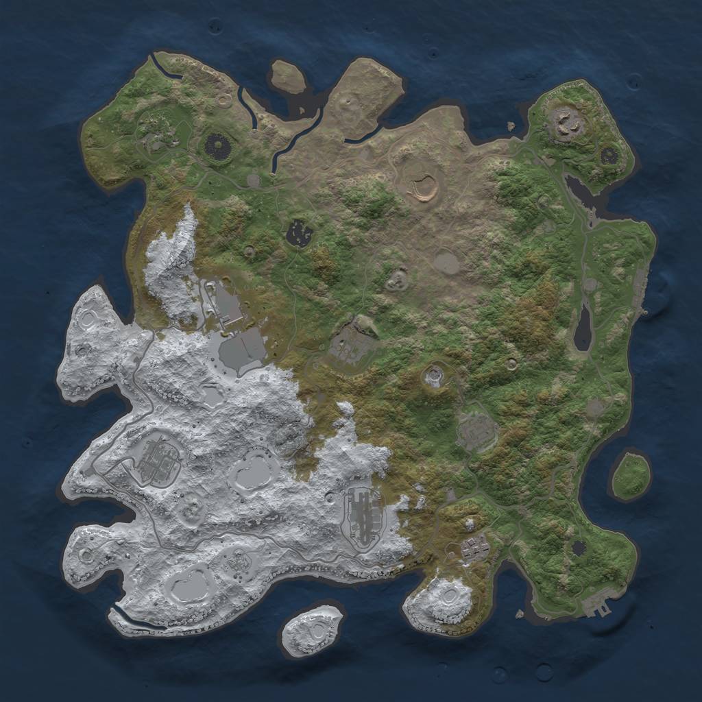 Rust Map: Procedural Map, Size: 4000, Seed: 79702701, 19 Monuments