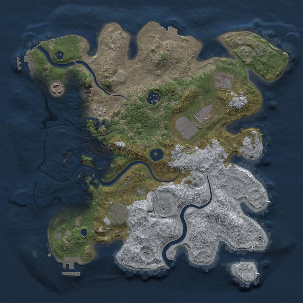 Rust Map: Procedural Map, Size: 3506, Seed: 708784582, 13 Monuments