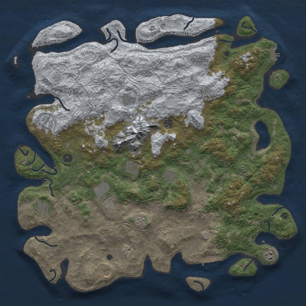Rust Map: Procedural Map, Size: 5000, Seed: 902100, 20 Monuments