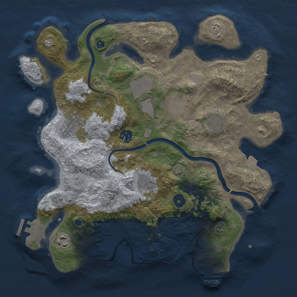 Rust Map: Procedural Map, Size: 3500, Seed: 14532, 14 Monuments