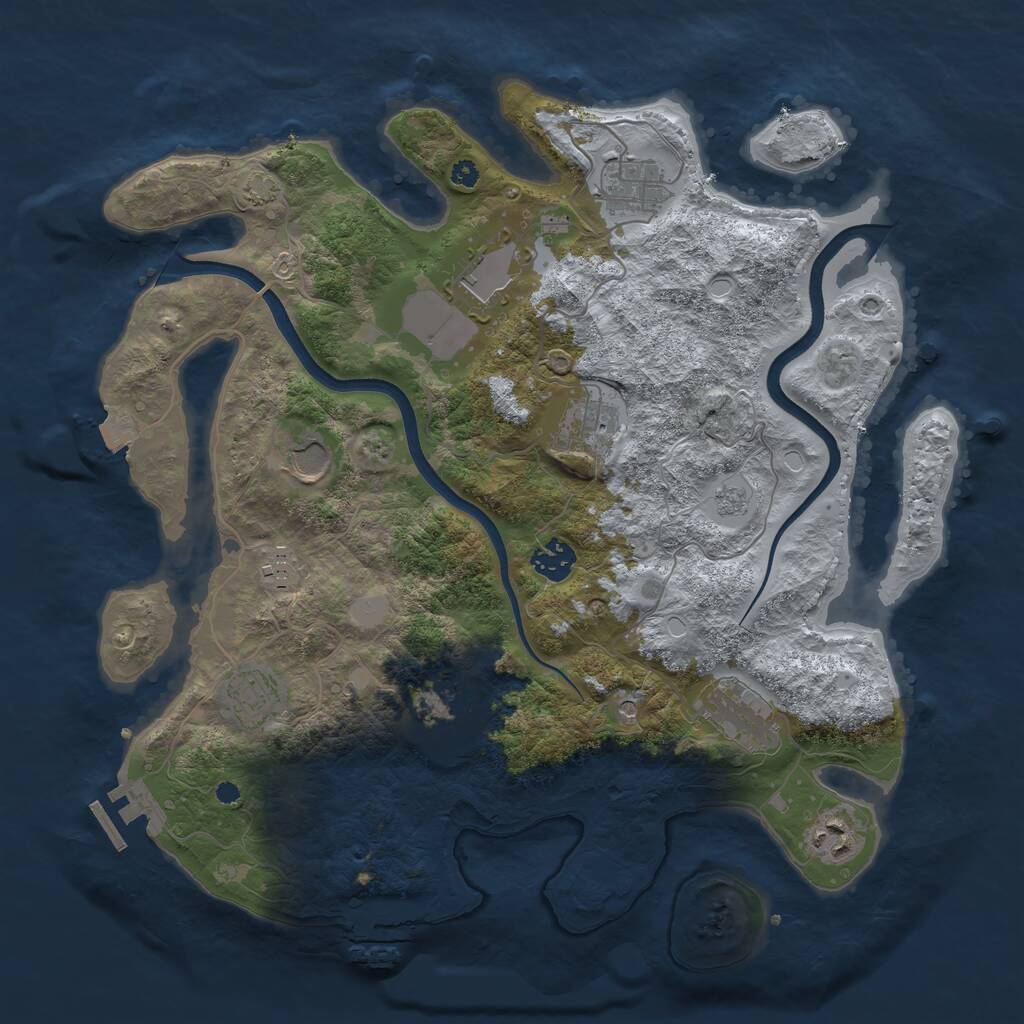 Rust Map: Procedural Map, Size: 3700, Seed: 1346532, 16 Monuments