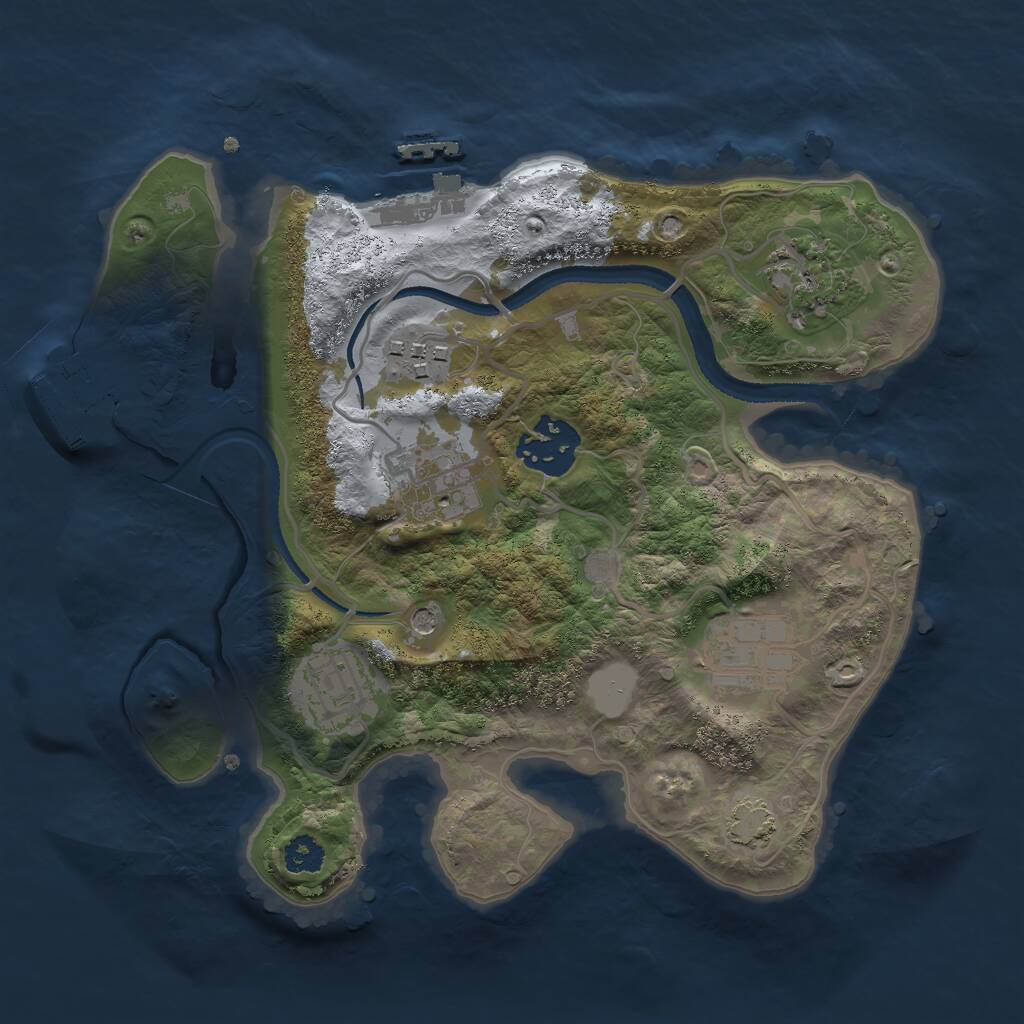 Rust Map: Procedural Map, Size: 2600, Seed: 123456789, 11 Monuments