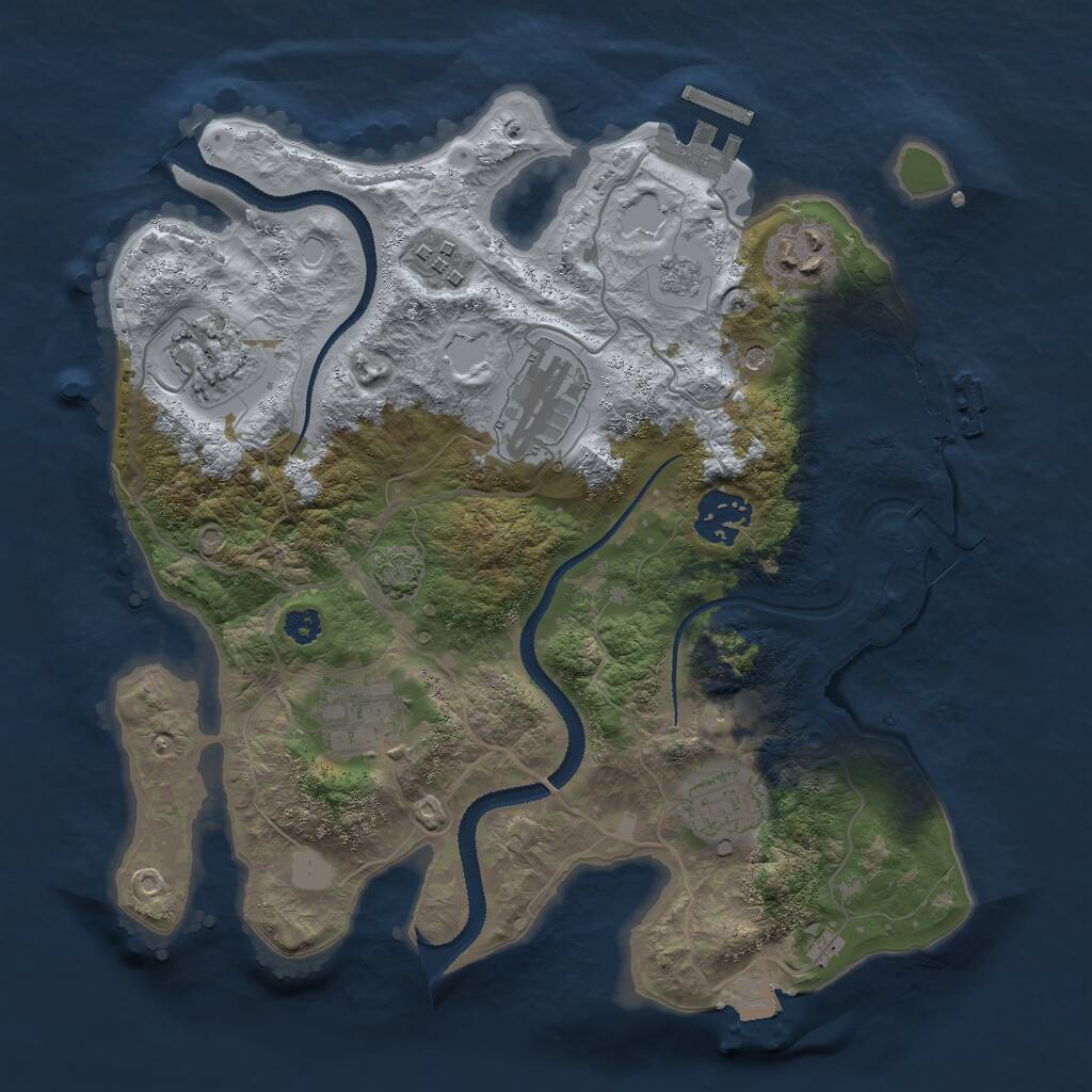 Rust Map: Procedural Map, Size: 3000, Seed: 22339, 13 Monuments
