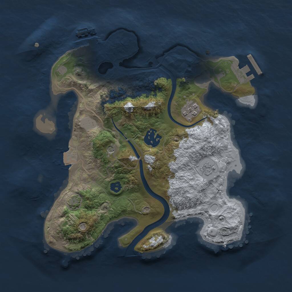 Rust Map: Procedural Map, Size: 2600, Seed: 23, 8 Monuments