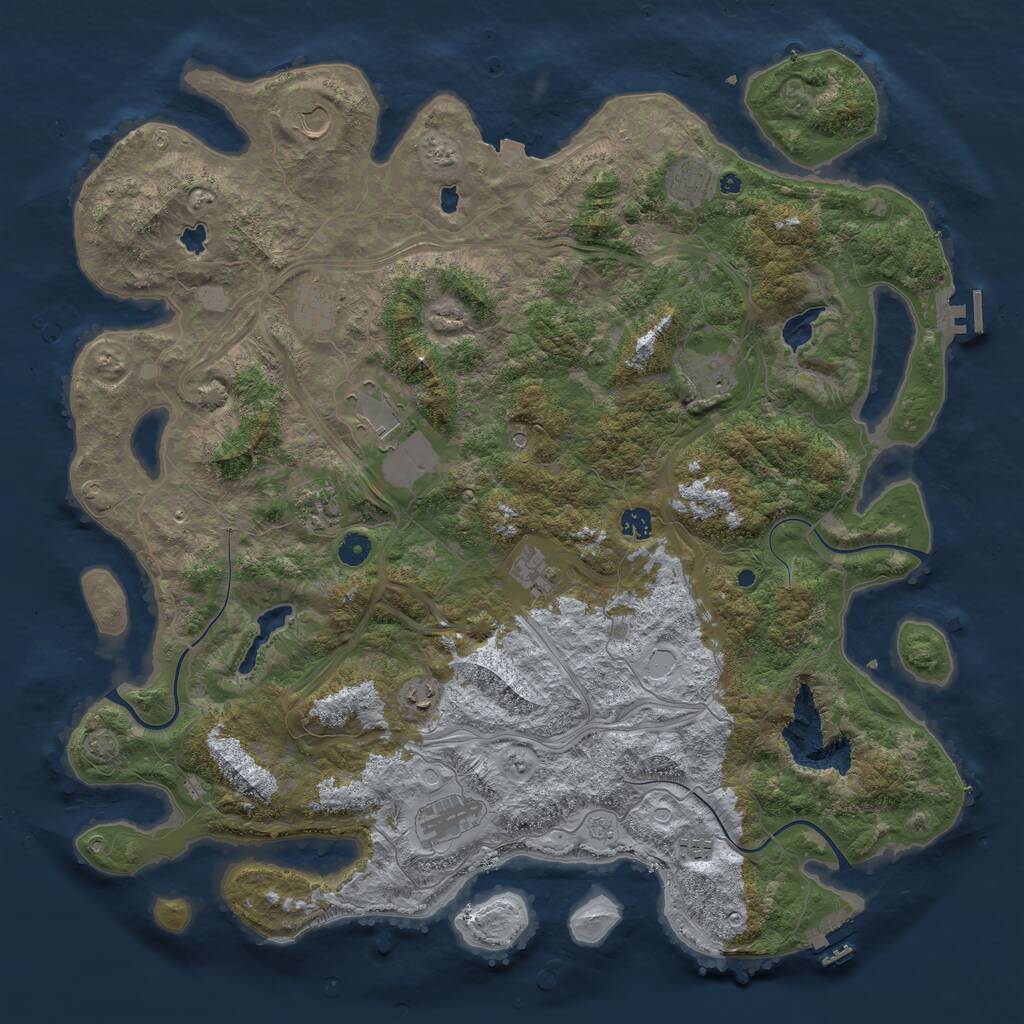 Rust Map: Procedural Map, Size: 4800, Seed: 1444516720, 17 Monuments