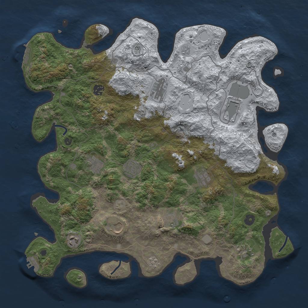 Rust Map: Procedural Map, Size: 4200, Seed: 103434572, 20 Monuments