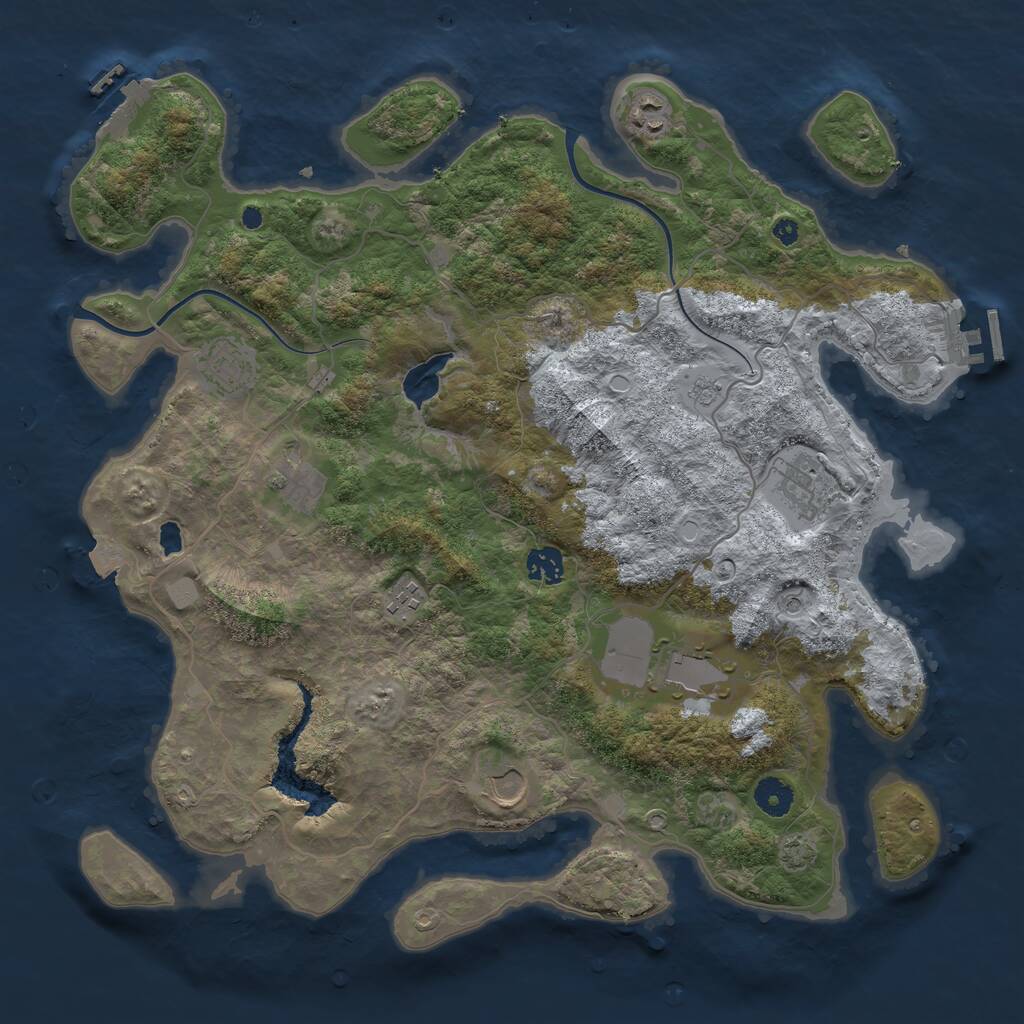 Rust Map: Procedural Map, Size: 4000, Seed: 148720, 14 Monuments