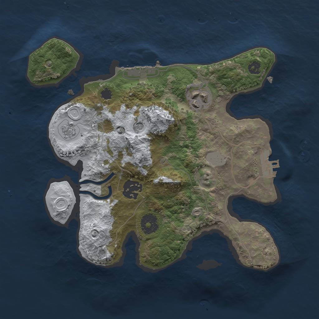 Rust Map: Procedural Map, Size: 2500, Seed: 398435, 11 Monuments