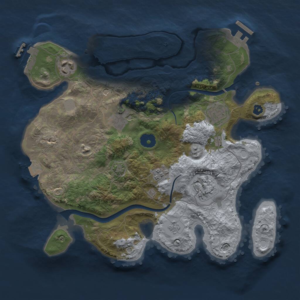 Rust Map: Procedural Map, Size: 3000, Seed: 2442653, 11 Monuments