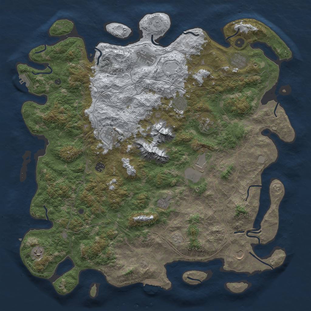 Rust Map: Procedural Map, Size: 5000, Seed: 85648, 20 Monuments