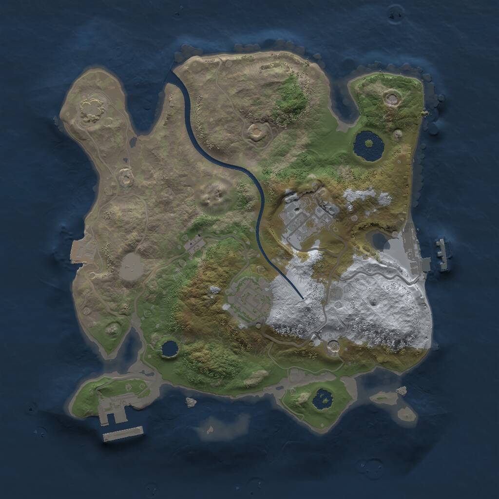 Rust Map: Procedural Map, Size: 2500, Seed: 418088973, 7 Monuments