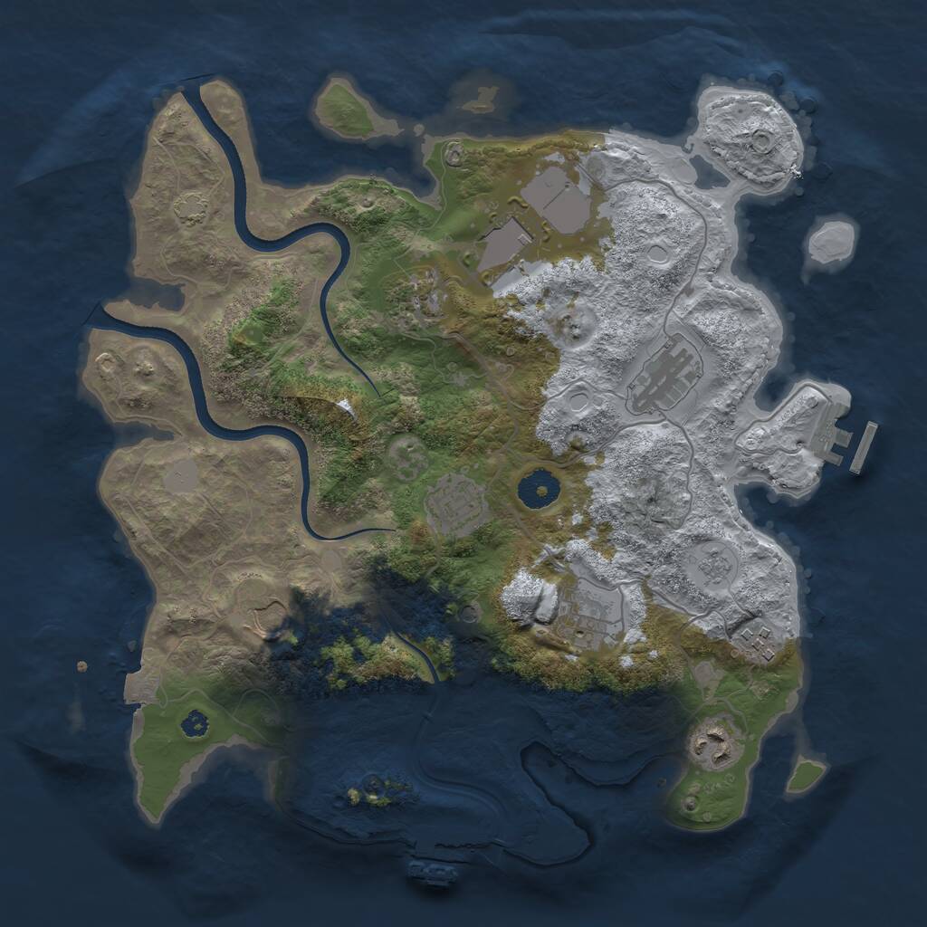 Rust Map: Procedural Map, Size: 3500, Seed: 234667, 14 Monuments