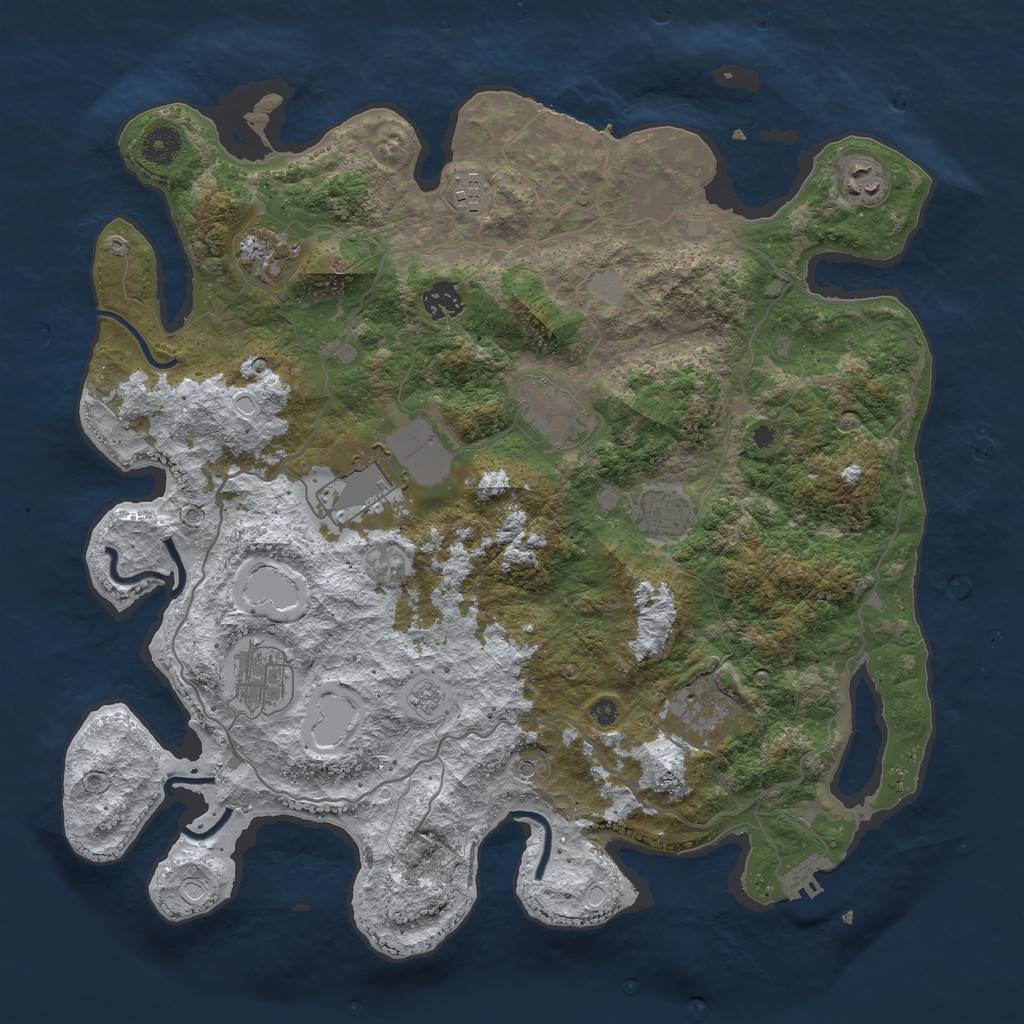 Rust Map: Procedural Map, Size: 4000, Seed: 471929362, 18 Monuments