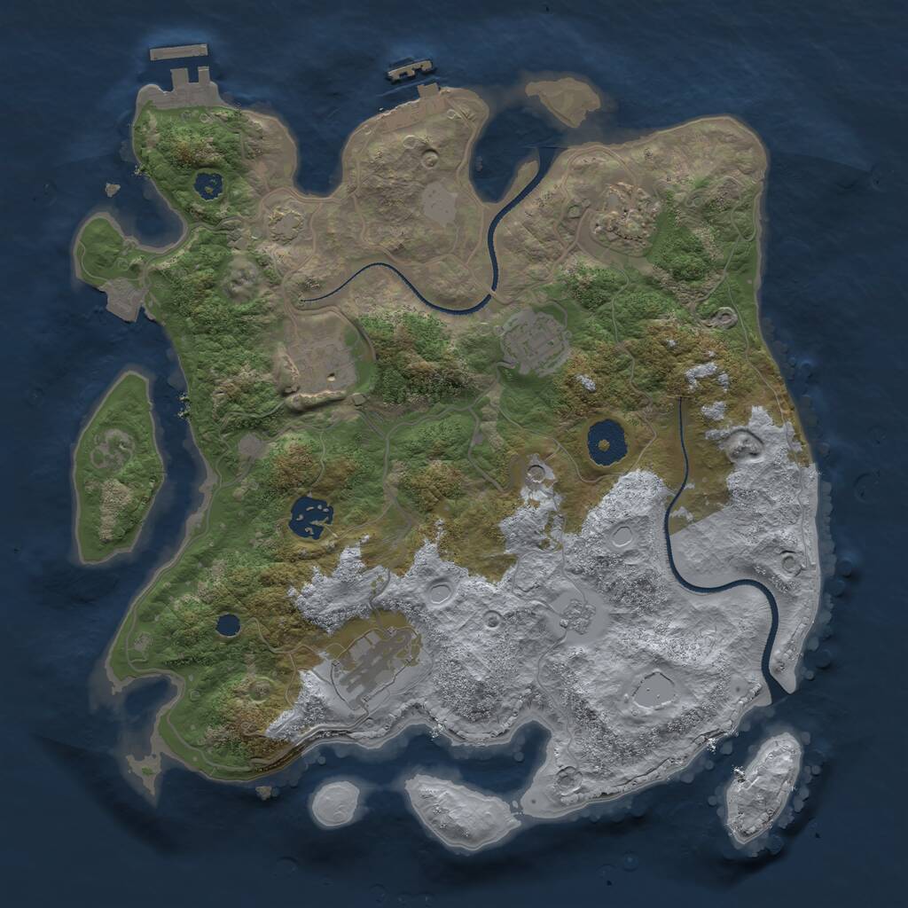 Rust Map: Procedural Map, Size: 3200, Seed: 452365314, 11 Monuments
