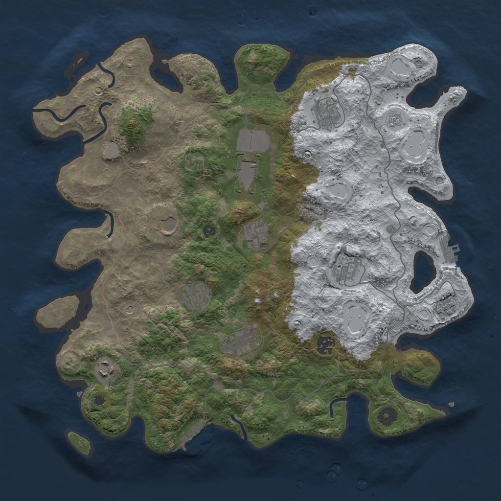 Rust Map: Procedural Map, Size: 4000, Seed: 157, 19 Monuments