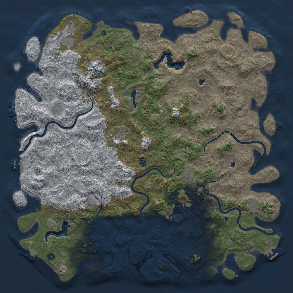 Rust Map: Procedural Map, Size: 6000, Seed: 8282021, 17 Monuments