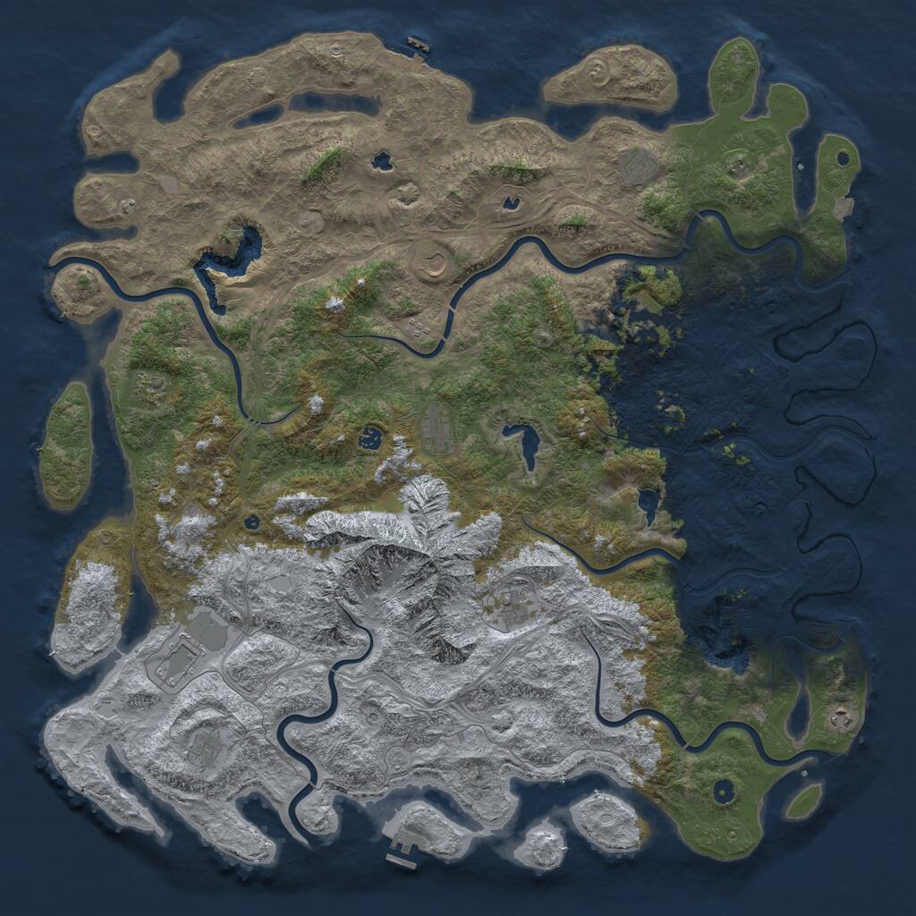Rust Map: Procedural Map, Size: 6000, Seed: 85235179, 17 Monuments