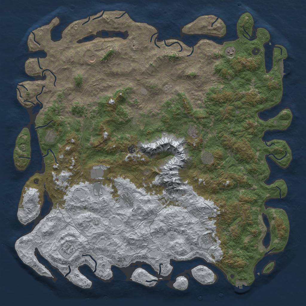 Rust Map: Procedural Map, Size: 6000, Seed: 85235179, 20 Monuments