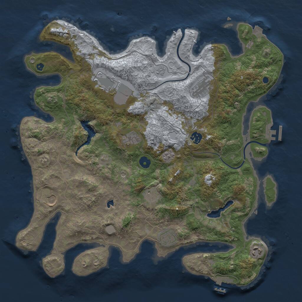 Rust Map: Procedural Map, Size: 4000, Seed: 491955, 15 Monuments