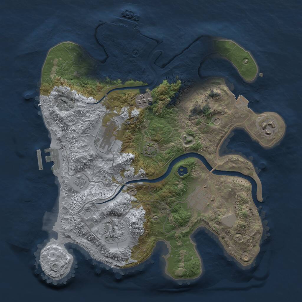 Rust Map: Procedural Map, Size: 3000, Seed: 9009, 11 Monuments