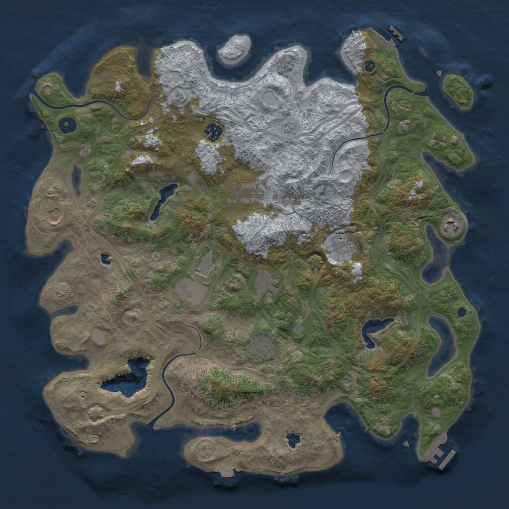 Rust Map: Procedural Map, Size: 4500, Seed: 2066970536, 15 Monuments