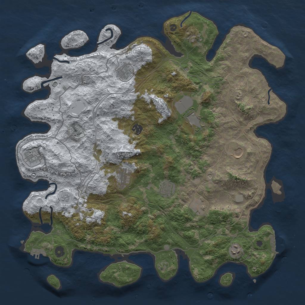 Rust Map: Procedural Map, Size: 4350, Seed: 520, 19 Monuments