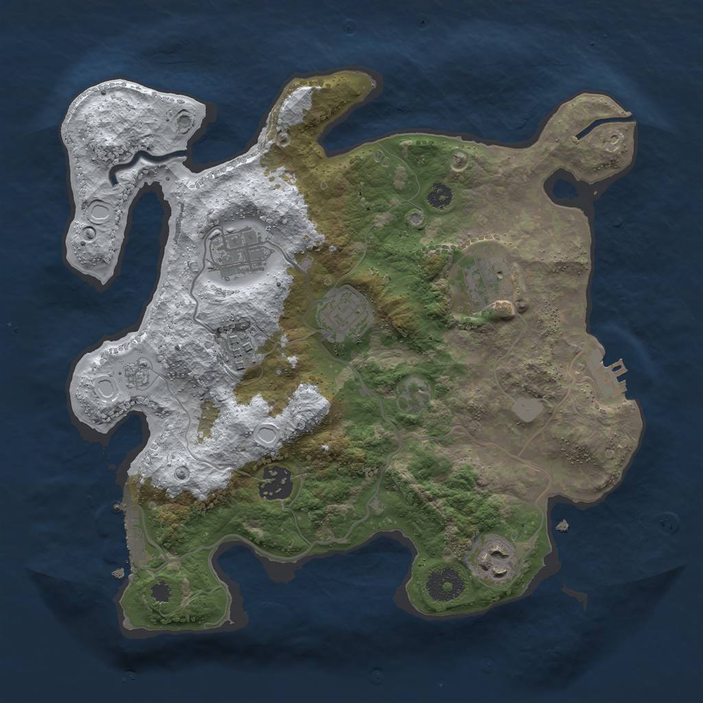 Rust Map: Procedural Map, Size: 3000, Seed: 662450971, 14 Monuments