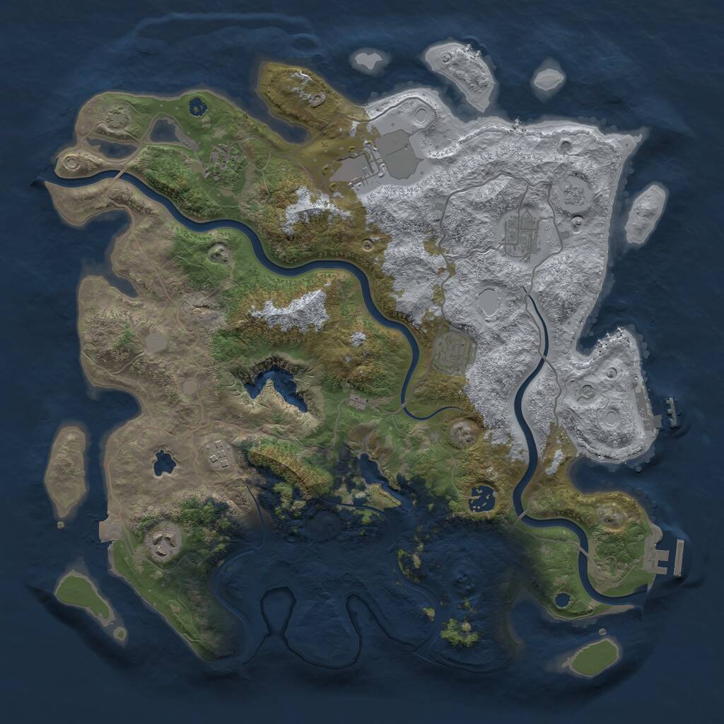 Rust Map: Procedural Map, Size: 4000, Seed: 1511904556, 13 Monuments