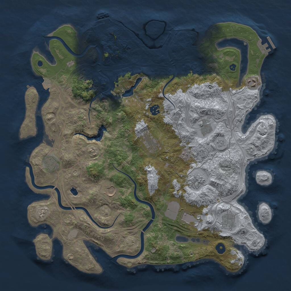 Rust Map: Procedural Map, Size: 4300, Seed: 5441321, 16 Monuments