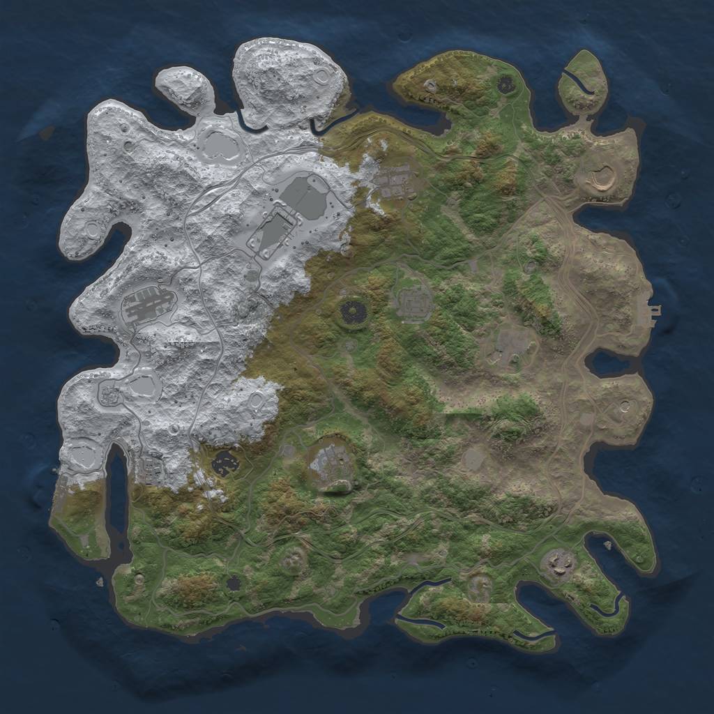 Rust Map: Procedural Map, Size: 4250, Seed: 1747751882, 19 Monuments