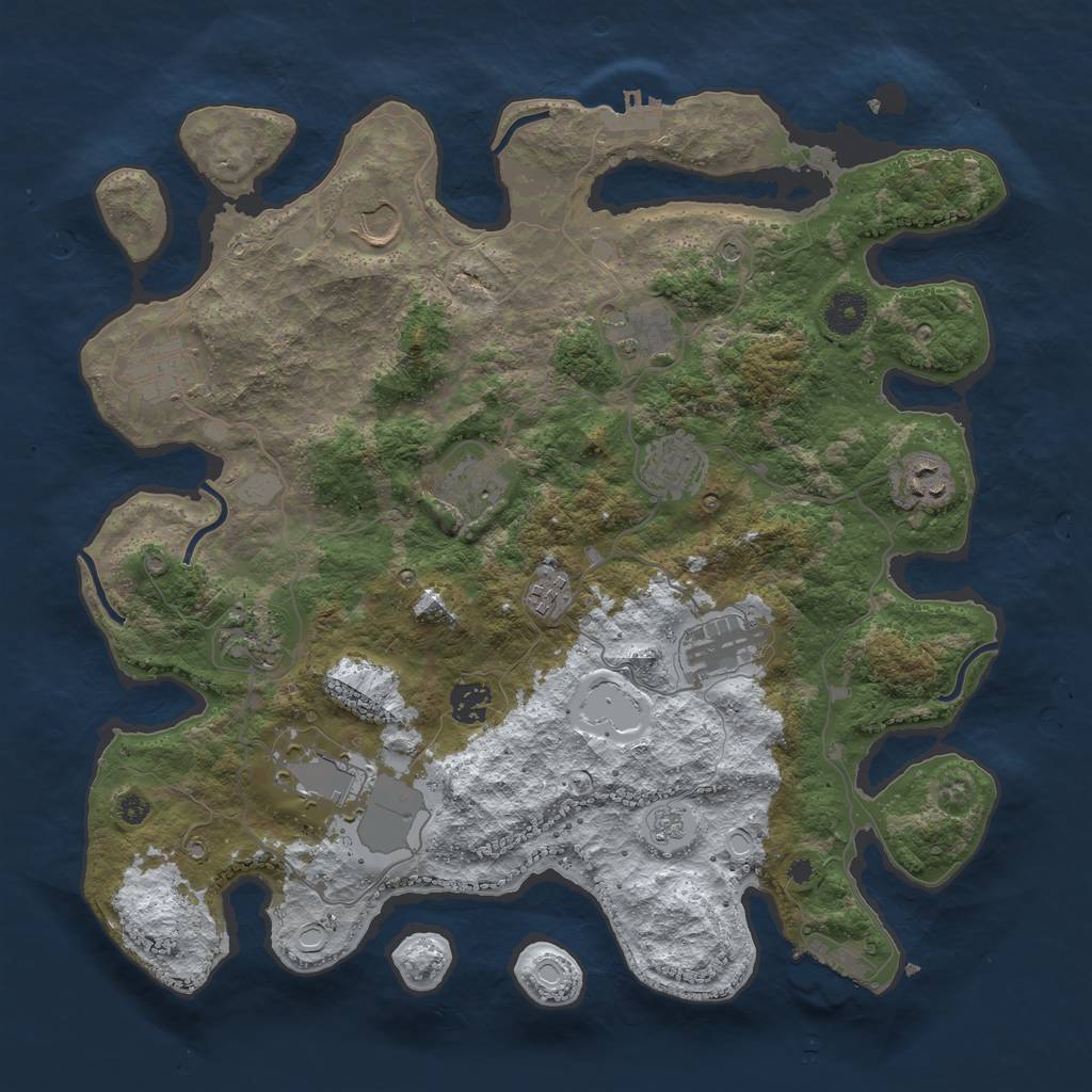 Rust Map: Procedural Map, Size: 3850, Seed: 364496737, 20 Monuments
