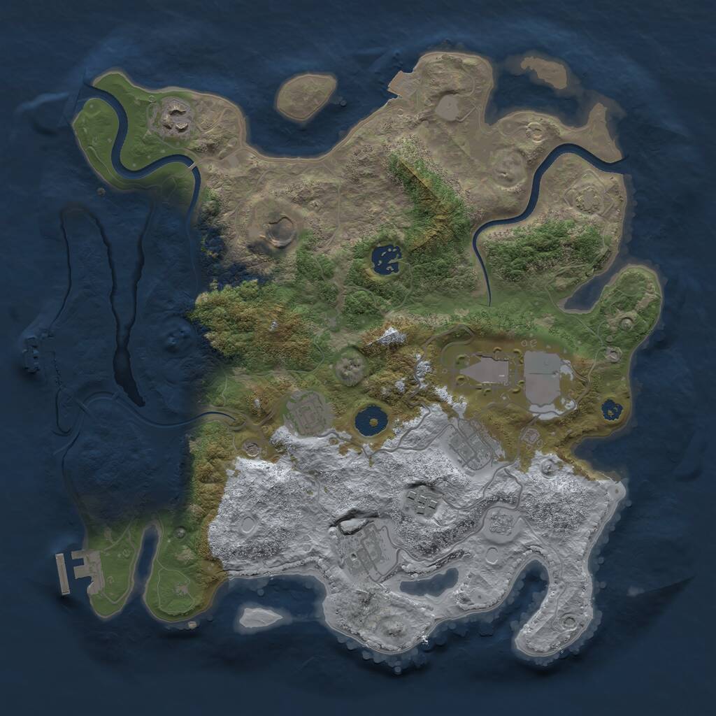 Rust Map: Procedural Map, Size: 3500, Seed: 840112, 14 Monuments