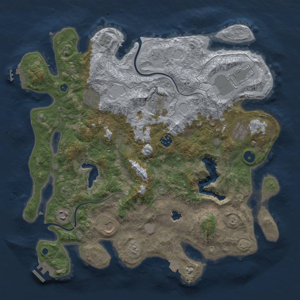 Rust Map: Procedural Map, Size: 4000, Seed: 95347752, 14 Monuments