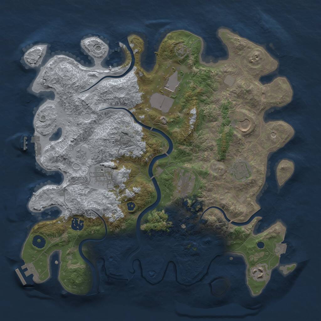 Rust Map: Procedural Map, Size: 3700, Seed: 299396403, 14 Monuments
