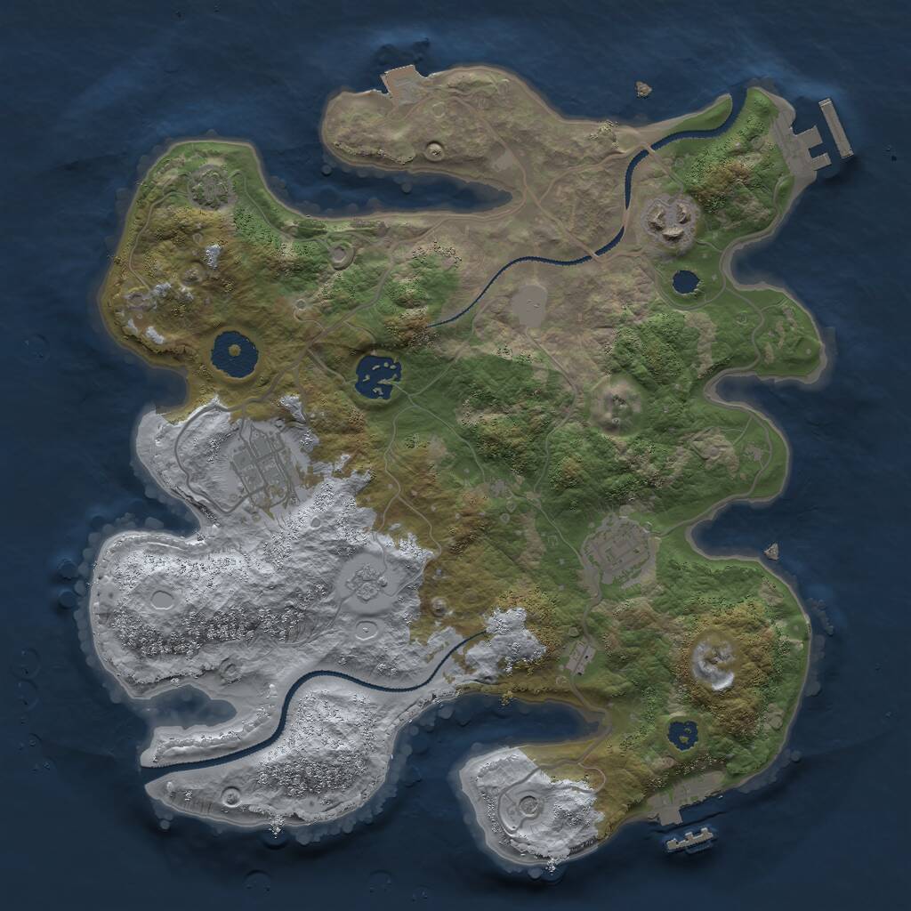 Rust Map: Procedural Map, Size: 3000, Seed: 1503364277, 10 Monuments