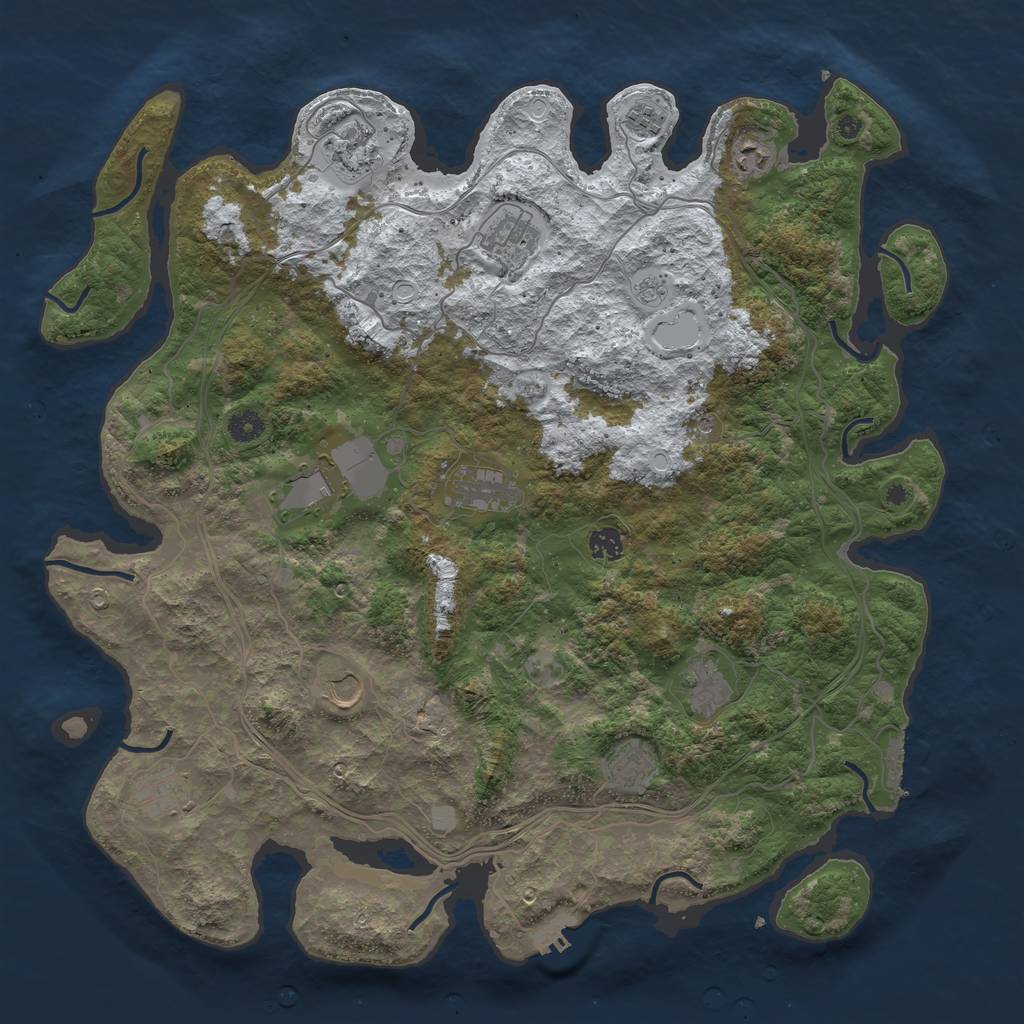 Rust Map: Procedural Map, Size: 4500, Seed: 1956924828, 20 Monuments