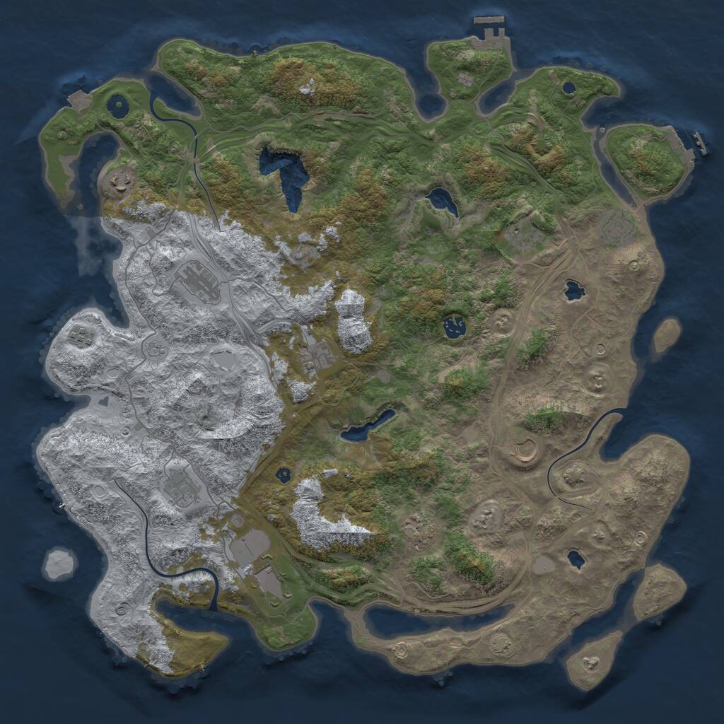 Rust Map: Procedural Map, Size: 4800, Seed: 1995999524, 17 Monuments