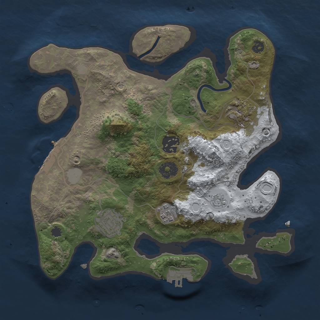 Rust Map: Procedural Map, Size: 2700, Seed: 4958341, 12 Monuments