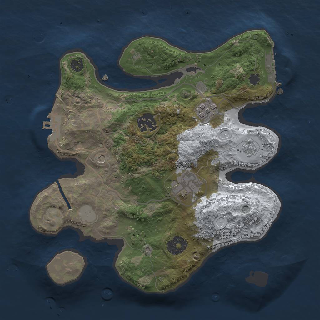 Rust Map: Procedural Map, Size: 2500, Seed: 1701698641, 12 Monuments