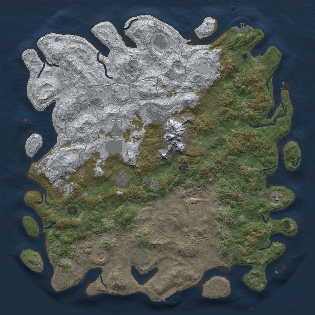Rust Map: Procedural Map, Size: 5000, Seed: 323, 20 Monuments