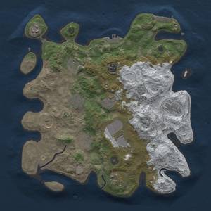 Thumbnail Rust Map: Procedural Map, Size: 3500, Seed: 123476330, 20 Monuments