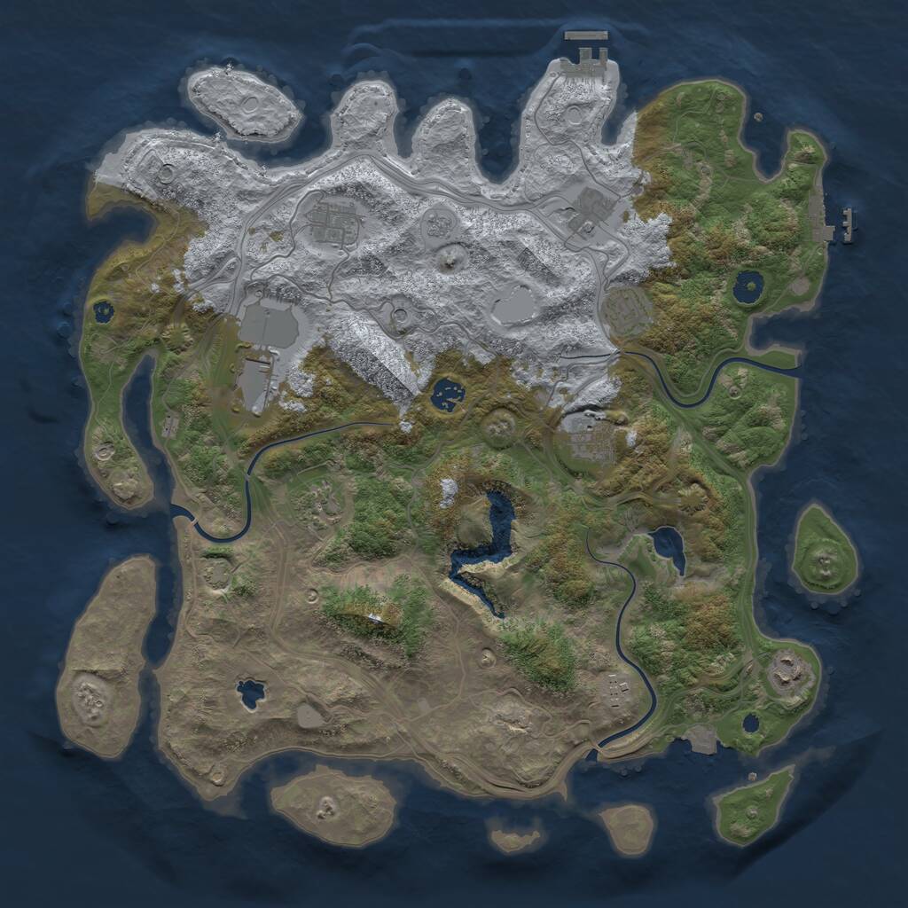 Rust Map: Procedural Map, Size: 4250, Seed: 765678367, 15 Monuments