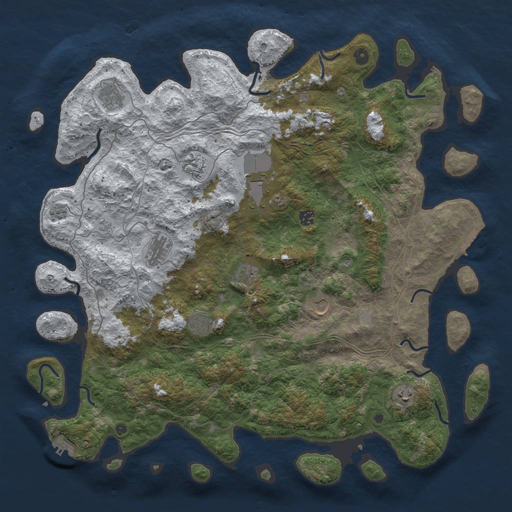 Rust Map: Procedural Map, Size: 4800, Seed: 1297929119, 19 Monuments
